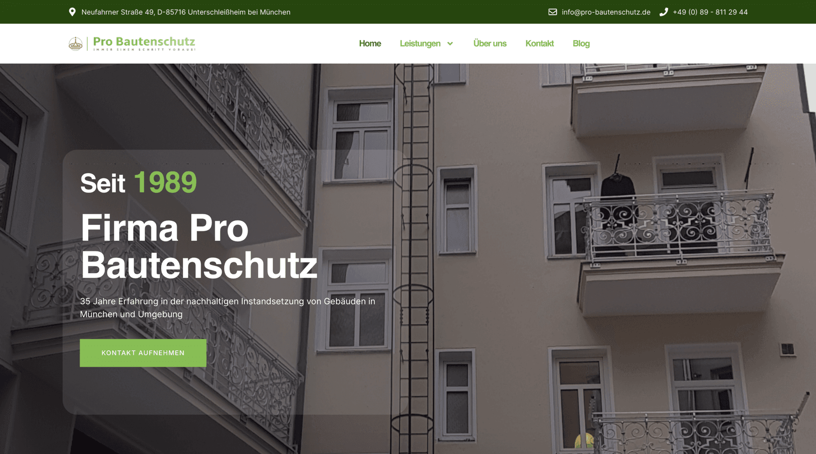 Website Pro Bautenschutz – Bautenschutz & Sanierung