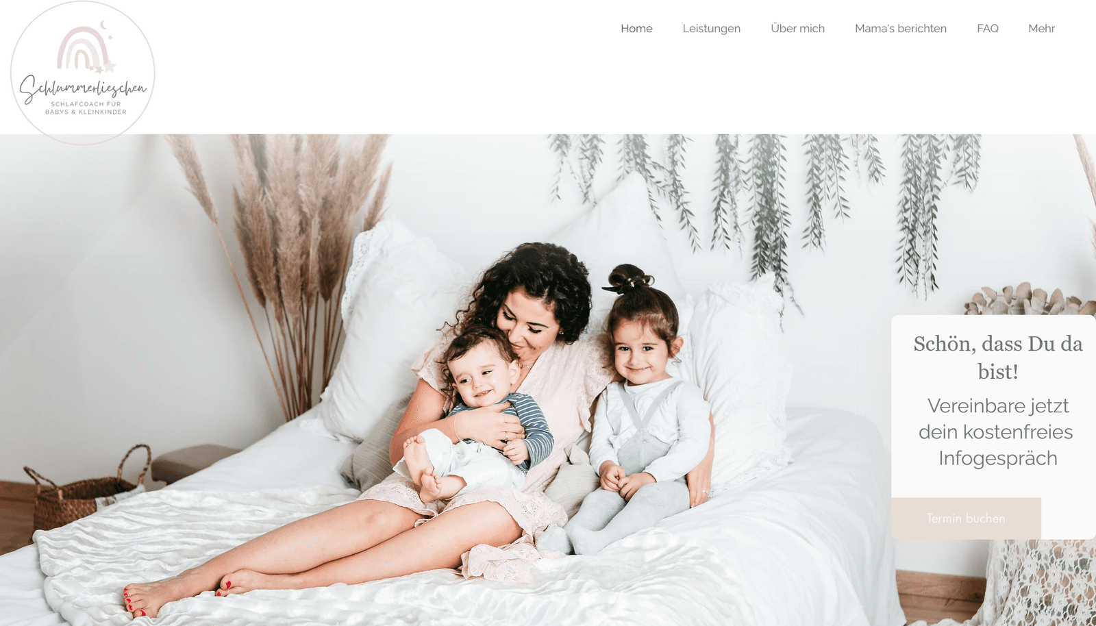 Website Schlummerlieschen – Schlafcoach für Babys & Kleinkinder